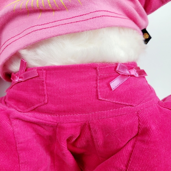 Build A Bear White Bunny Wearing a Skirt & Shirt with Superman Logo on it - Picture 6 of 10